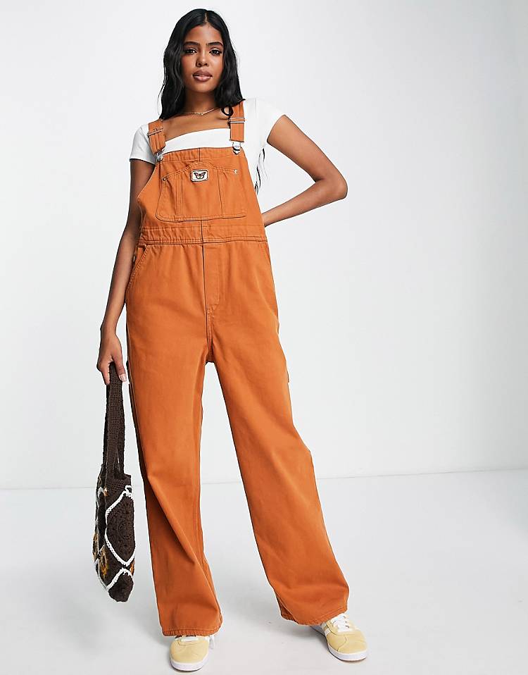 Monki overalls in brown denim